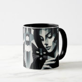 Graffiti Cat Lady Tasse (VorderseiteRechts)