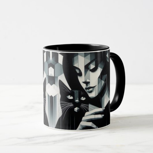 Graffiti Cat Lady Tasse (VorderseiteRechts)