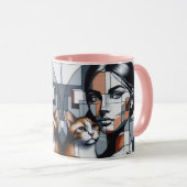 Graffiti Cat Lady Tasse (VorderseiteRechts)