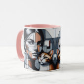 Graffiti Cat Lady Tasse (Vorderseite Links)