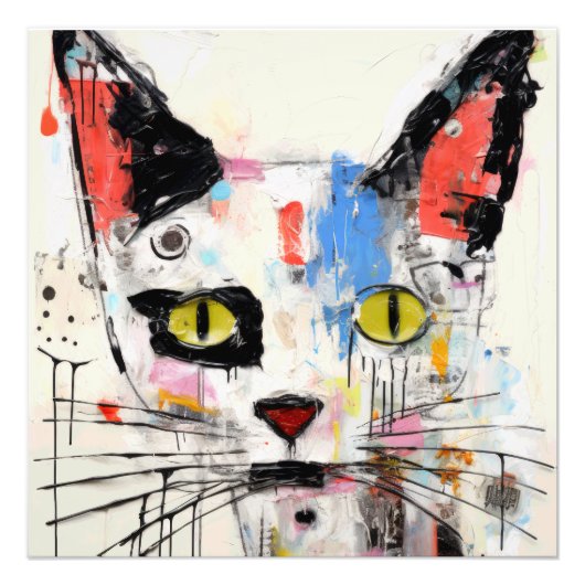 Graffiti Cat Urban Cool Feline Fotodruck (Vorne)