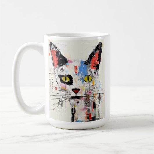 Graffiti Cat Urban Cool Feline Kaffeetasse (Links)