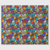 Graffiti Characters Party Liebe Geschenkpapier (Flach)