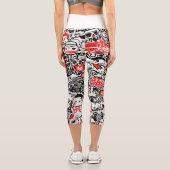 Graffiti Chic Leggings: Keith Haring x Japanese Ba Capri Leggings (Rückseite)