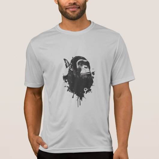 Graffiti Chimpanzee Street Art Animal Portrait Urb T-Shirt (Vorderseite)
