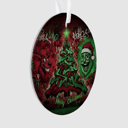 Graffiti Christmas Acrylic Ornament (Vorderseite)