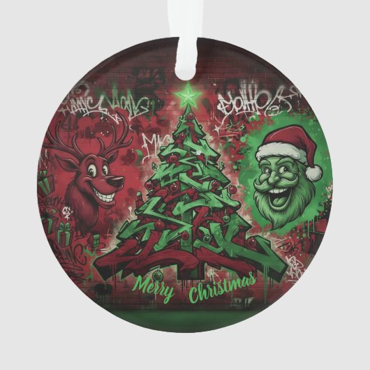 Graffiti Christmas Acrylic Ornament (Rückseite)