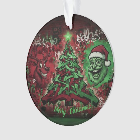Graffiti Christmas Acrylic Ornament (Vorderseite)