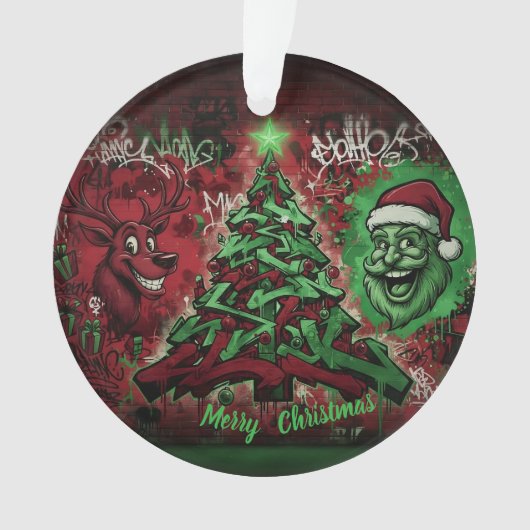 Graffiti Christmas Acrylic Ornament (Vorderseite)