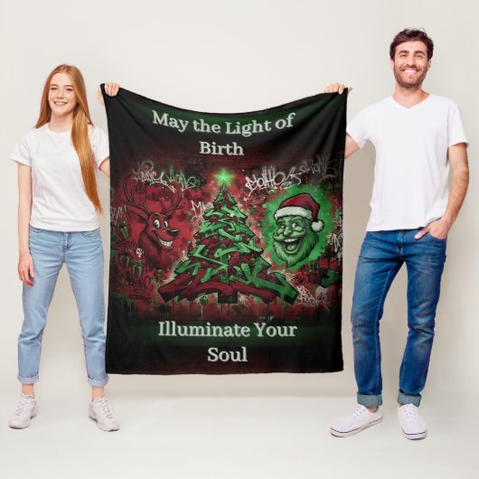 Graffiti Christmas Fleece Blanket 50x60 (Beispiel)
