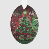 Graffiti Christmas Oval Acrylic Ornament (Vorderseite)