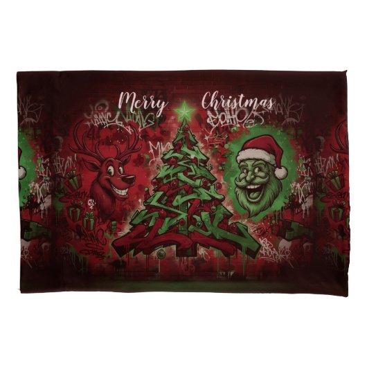 Graffiti Christmas Pillowcase Standard Size Kissenbezug (Vorderseite)