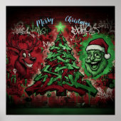 Graffiti Christmas Poster Semi-Gloss (Vorne)