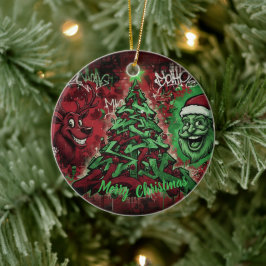 Graffiti Christmas Round Ornament