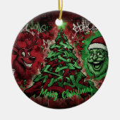 Graffiti Christmas Round Ornament (Vorne)