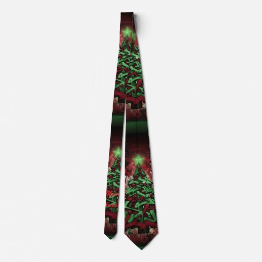 Graffiti Christmas Silk-Feel Tie Krawatte (Rückseite)