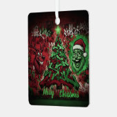 Graffiti Christmas Square Metal Ornament (Vorderseite links)