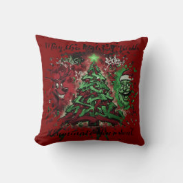 Graffiti Christmas Square Pillow 16x16 Kissen