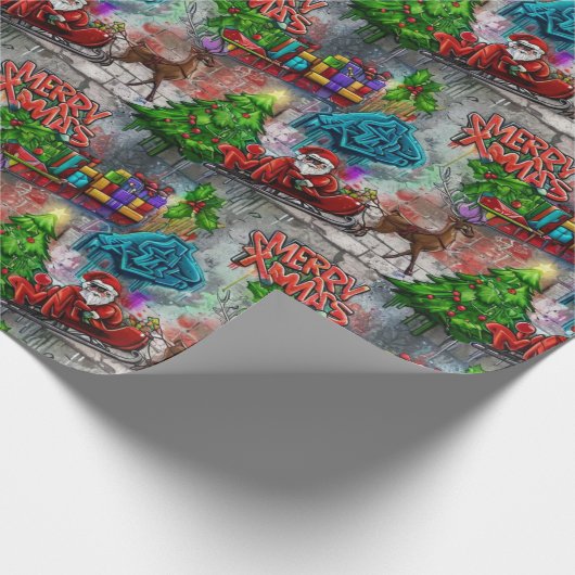 Graffiti Christmas Wrapping Paper Geschenkpapier (Ecke)
