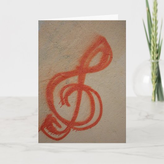 "Graffiti-Clef-Noten" Geburtstagskarte Karte (Vorderseite)