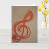 "Graffiti-Clef-Noten" Geburtstagskarte Karte (Gelbe Blume)