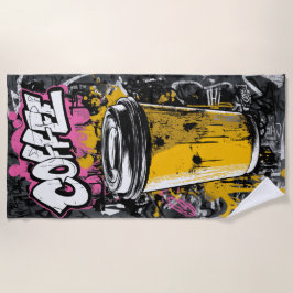 Graffiti Coffee Cup Urban Street Art Illustration Strandtuch