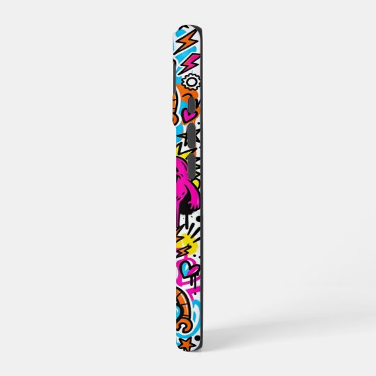 Graffiti Collage Pattern Phone Case iPhone 16 Hülle (Linke Seite)