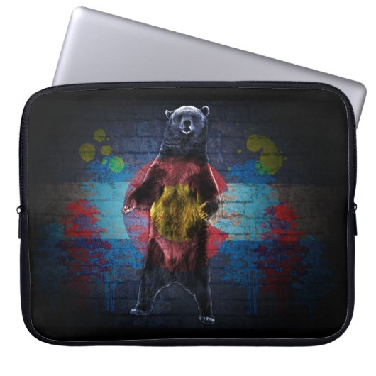 Graffiti Colorado Flag mit Laptop-Ärmel Laptopschutzhülle (Vorderseite)