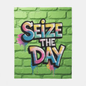Graffiti Colorful Text Saying Seize The Day Fleecedecke (Vorderseite)