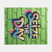Graffiti Colorful Text Saying Seize The Day Fleecedecke (Vorderseite (Horizontal))