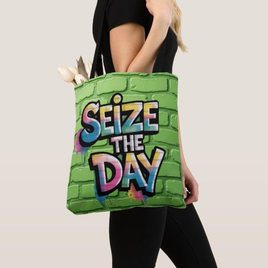 Graffiti Colorful Text Saying Seize The Day Tasche (Von Nahem)