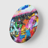 Graffiti Colors Art Malerei Runde Wanduhr (Winkel)