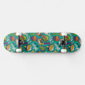 Graffiti-Comic mit leuchtenden Elementen Skateboar Skateboard (Horizontal)