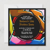 Graffiti Cooles Gesicht Geburtstag Einladung (Vorderseite)