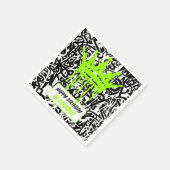 Graffiti Crown Black Green Happy Birthday Serviette (Ecke)