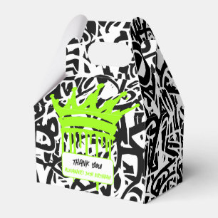 Graffiti Crown Black Green Vielen Dank zum Geburts Geschenkschachtel