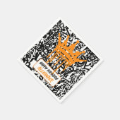 Graffiti Crown Black Orange Happy Birthday Serviette (Ecke)