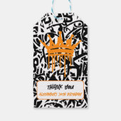 Graffiti Crown Black Orange Vielen Dank zum Geburt Geschenkanhänger (Rückseite)