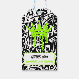 Graffiti Crown Green Orange Vielen Dank zum Geburt Geschenkanhänger