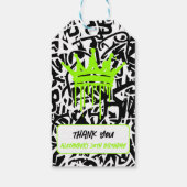 Graffiti Crown Green Orange Vielen Dank zum Geburt Geschenkanhänger (Rückseite)