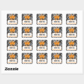 Graffiti Crown Orange Black Vielen Dank Quadratischer Aufkleber (Blatt)