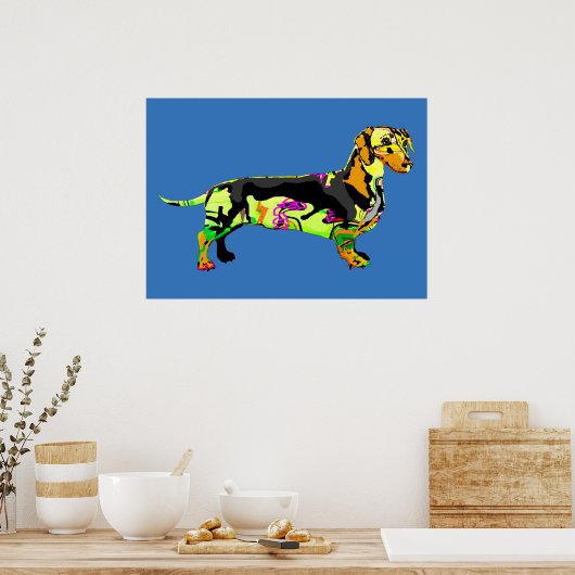 Graffiti-Dackel Poster (Küche)