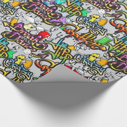 Graffiti Dance Hip Hop Muster Geschenkpapier (Ecke)