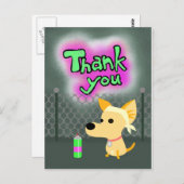 Graffiti Danke, Dog Postkarte (Vorne/Hinten)