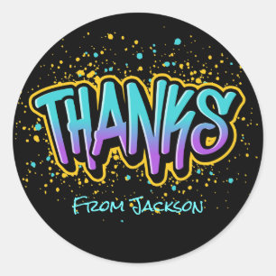 Graffiti Danke Runder Aufkleber