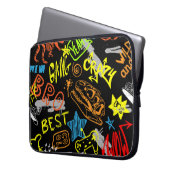 Graffiti der Jungen: Handgezeichnete Kühle Laptopschutzhülle (Vorderseite Links)