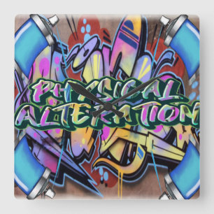 Graffiti der Wall-Uhr Quadratische Wanduhr