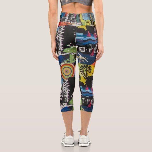 Graffiti Design Capri Leggings (Rückseite)