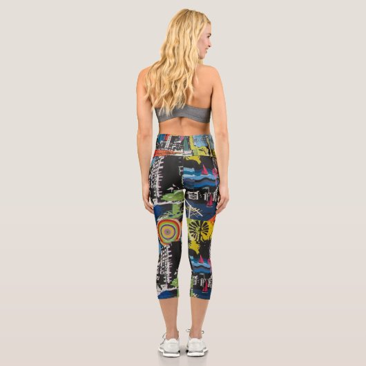 Graffiti Design Capri Leggings (Rückseite)