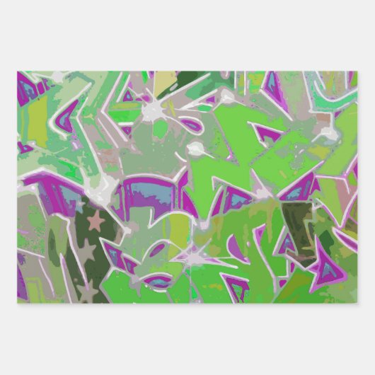 Graffiti Design Wrapping Paper Set Geschenkpapier Set (Vorderseite 3)